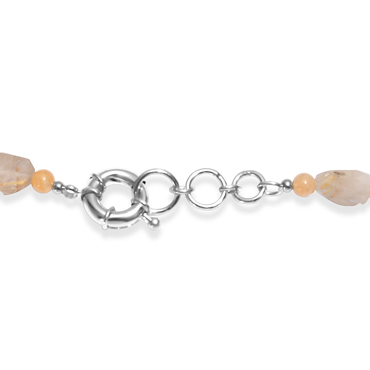 EverTrue Yellow Aventurine and Golden Rutilated Quartz 390.00 ctw Beaded Necklace in Platinum Over 18 Inches  image number 4