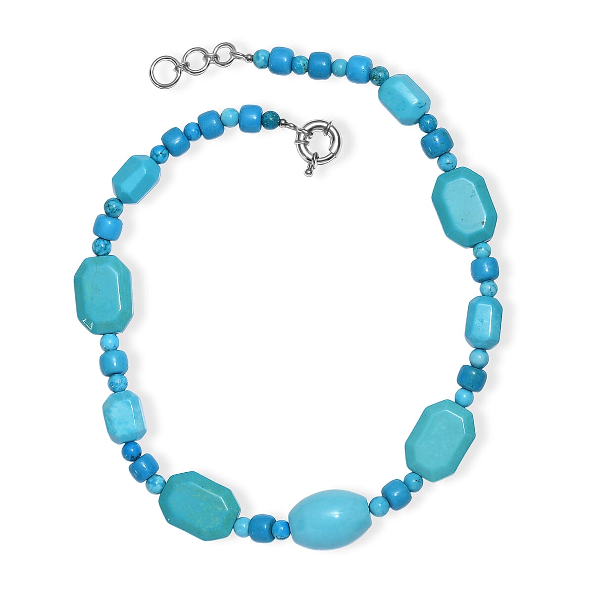 EverTrue Magnesite 410.00 ctw Beaded Necklace (18 Inches) in Platinum Bond image number 4