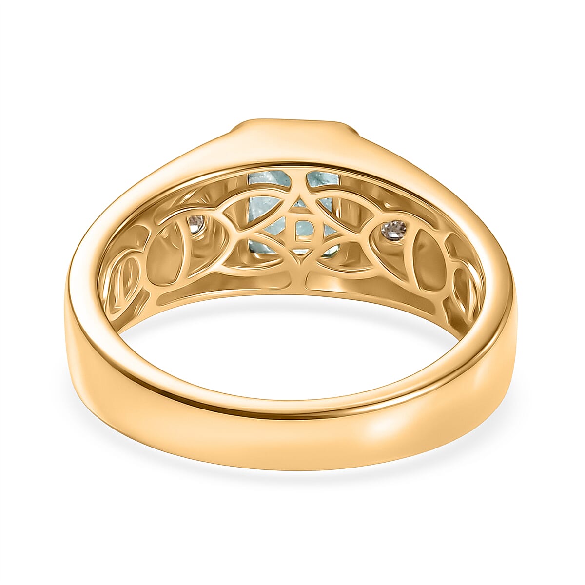 D'Joy Premium Grandidierite and Moissanite 1.80 ctw Ring in 18K Vermeil Yellow Gold Over Sterling Silver (Size 11.0) image number 4