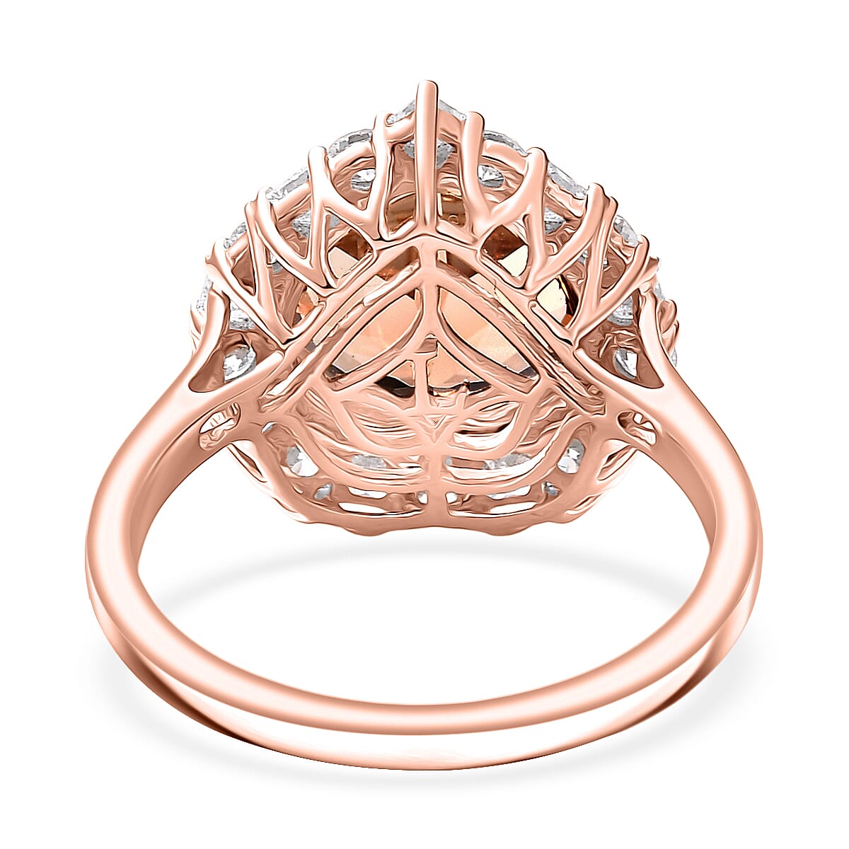 AAA Marropino Morganite and Luxuriant Lab Grown Diamond G-H SI 4.76 ctw Heart Ring in 10K Rose Gold (Size 10.0) image number 4