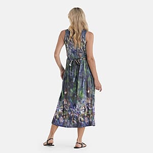 LA Marey Pink Floral Double Knit Brushed Maxi Dress - One Size Fits Most
