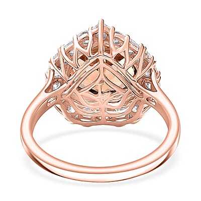 Certified and Appraised AAA Marropino Morganite and Luxuriant Lab Grown Diamond G-H SI 4.76 ctw Heart Ring in 10K Rose Gold (Size 9.0)