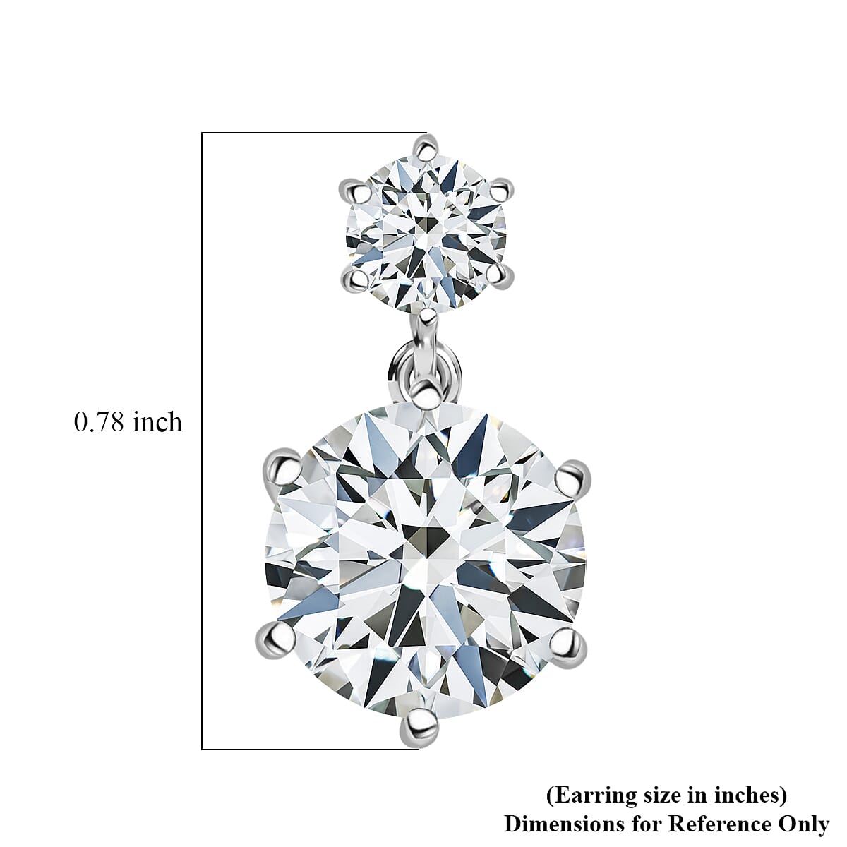 D'Joy Moissanite 7.85 ctw Sparkle Dewdrop Earrings in Rhodium Over Sterling Silver
