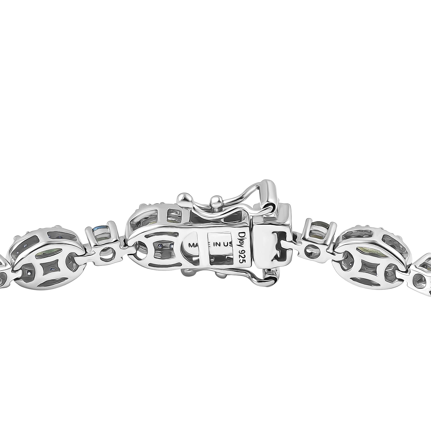 D'Joy Narsipatnam Alexandrite and Moissanite 7.20 ctw Imperial Eclipse Bracelet in Rhodium Over Sterling Silver (7.25 In)