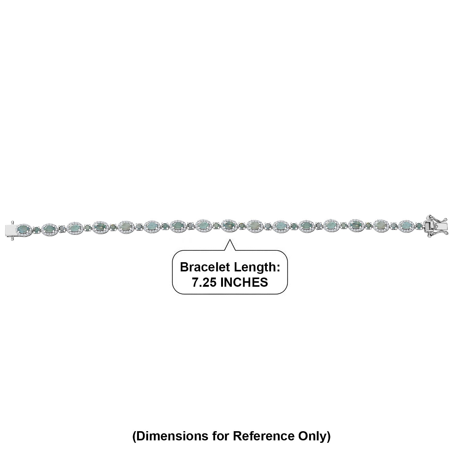 D'Joy Narsipatnam Alexandrite and Moissanite 7.20 ctw Imperial Eclipse Bracelet in Rhodium Over Sterling Silver (7.25 In)