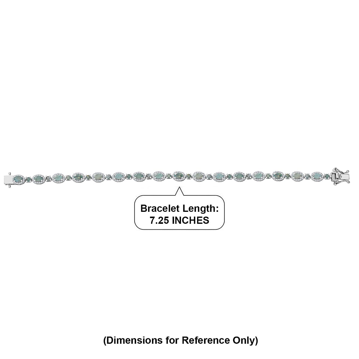 D'Joy Narsipatnam Alexandrite and Moissanite 7.20 ctw Imperial Eclipse Bracelet in Rhodium Over Sterling Silver (7.25 In) image number 4