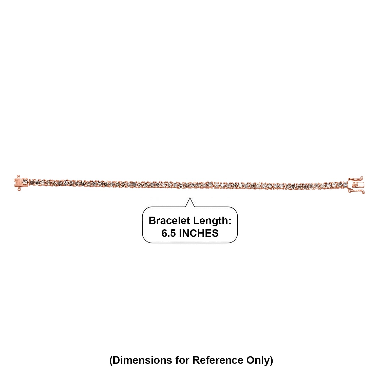 D'Joy Natural Champagne Diamond 5.00 ctw Tennis Bracelet in 18K Vermeil Rose Gold Over Sterling Silver (6.50 In)