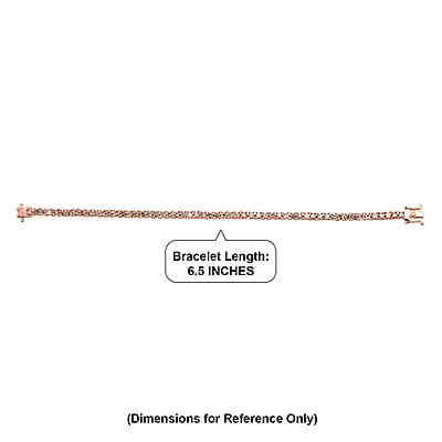 D'Joy Natural Champagne Diamond 5.00 ctw Tennis Bracelet in 18K Vermeil Rose Gold Over Sterling Silver (6.50 In)
