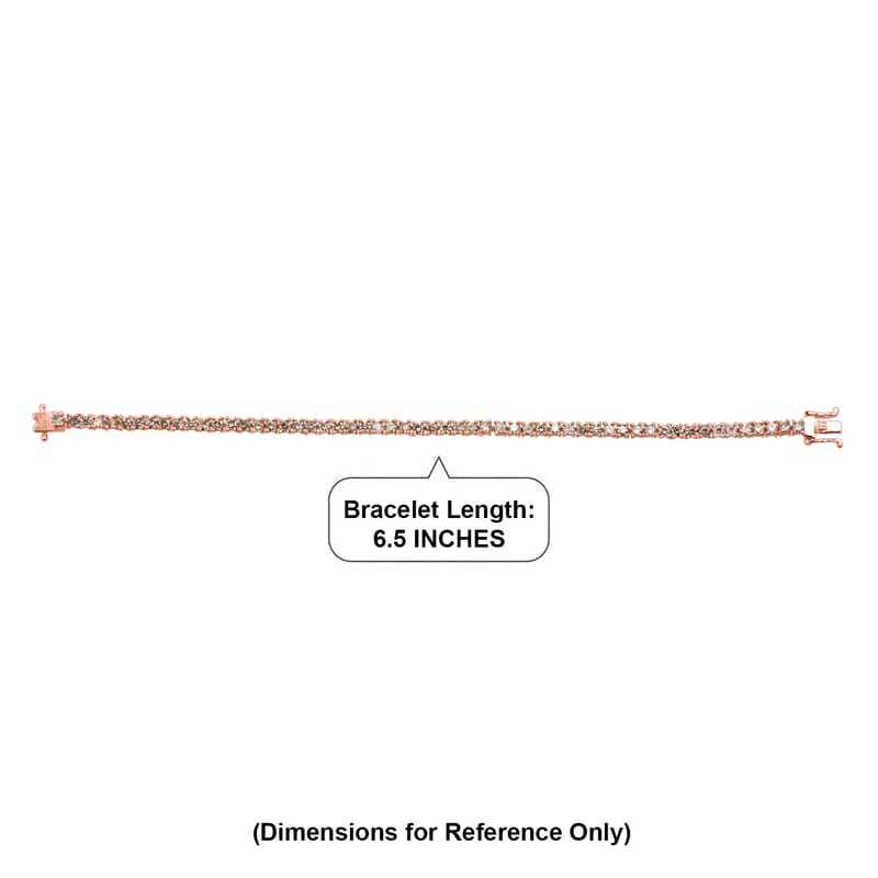 D'Joy Natural Champagne Diamond 5.00 ctw Tennis Bracelet in 18K Vermeil Rose Gold Over Sterling Silver (6.50 In)