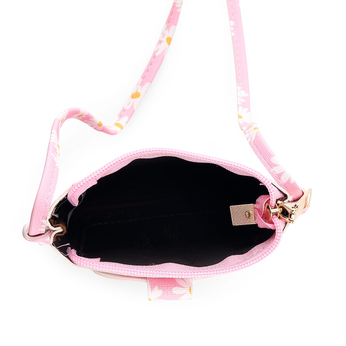 La Marey Pink Daisy Print 3pcs Wallet Gifts Set - Crossbody Bag, Wallet and Card Holder image number 2