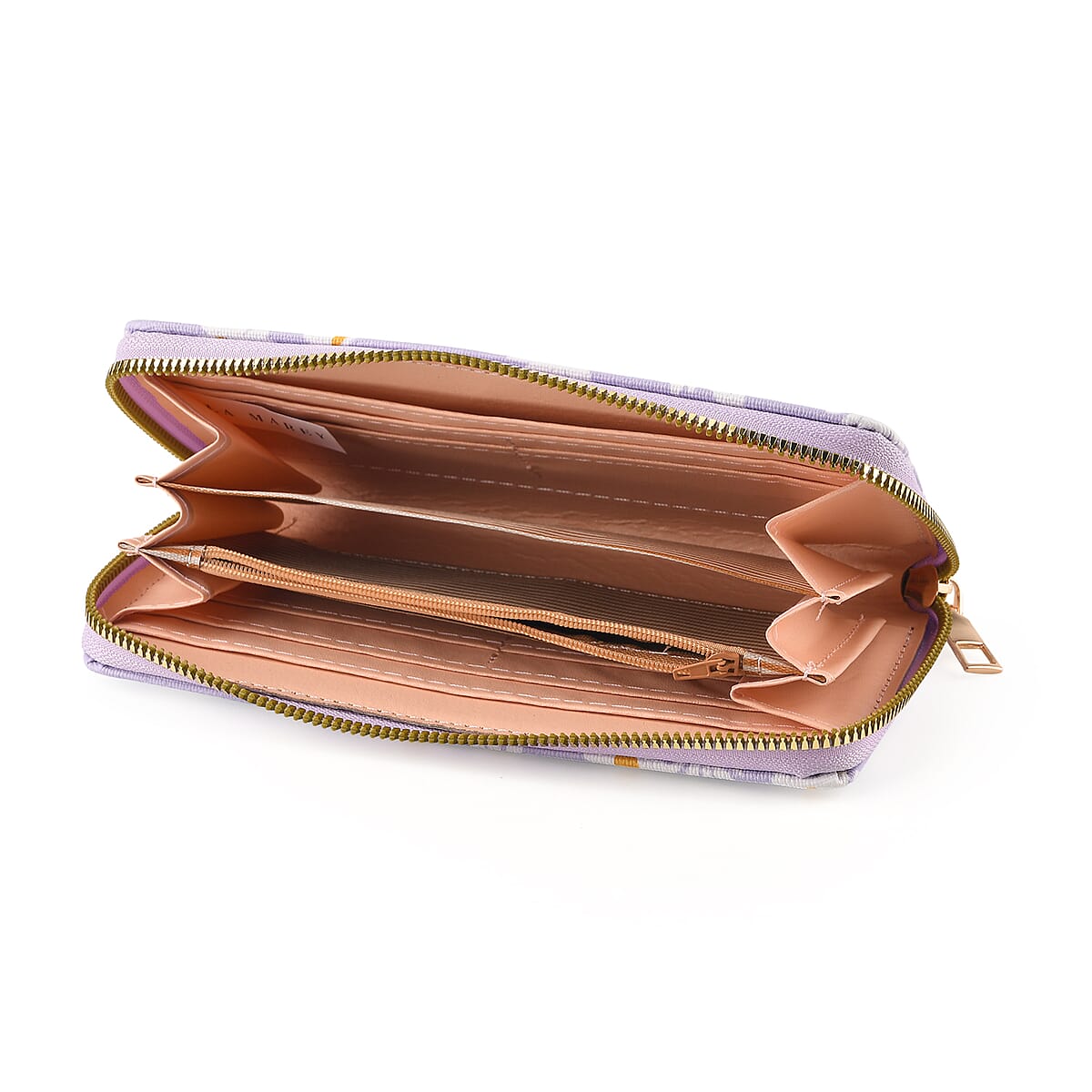 La Marey Purple Daisy Print 3pcs Wallet Gifts Set - Crossbody Bag, Wallet and Card Holder image number 4