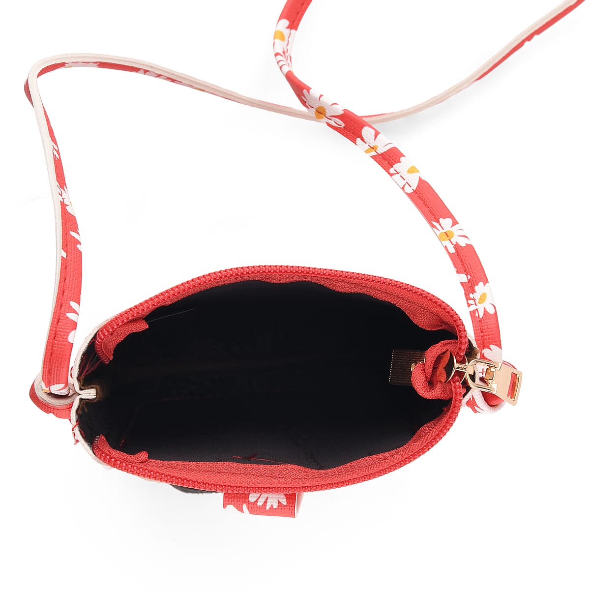 La Marey Red Daisy Print 3pcs Wallet Gifts Set - Crossbody Bag, Wallet and Card Holder image number 2