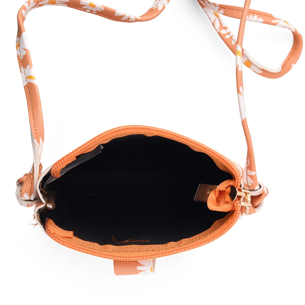 La Marey Orange Daisy Print 3pcs Wallet Gifts Set - Crossbody Bag, Wallet and Card Holder image number 2