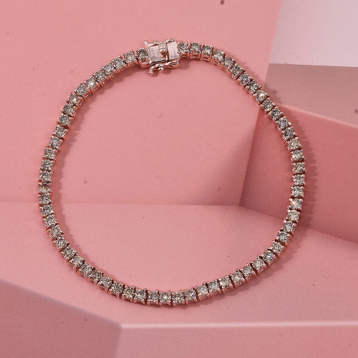 D'Joy Natural Champagne Diamond 5.00 ctw Tennis Bracelet in 18K Vermeil Rose Gold Over Sterling Silver (7.25 In) image number 1