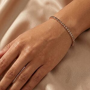 D'Joy Natural Champagne Diamond 5.00 ctw Tennis Bracelet in 18K Vermeil Rose Gold Over Sterling Silver (7.25 In)