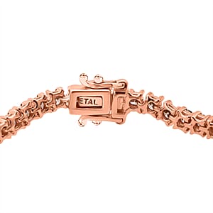 D'Joy Natural Champagne Diamond 5.00 ctw Tennis Bracelet in 18K Vermeil Rose Gold Over Sterling Silver (7.25 In)