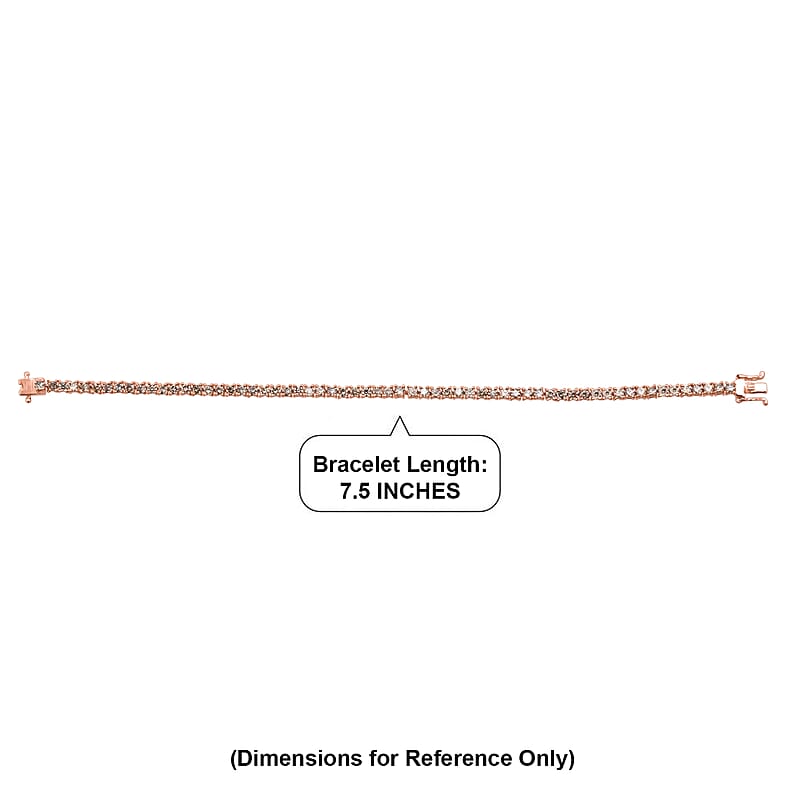 D'Joy Natural Champagne Diamond 5.00 ctw Tennis Bracelet in 18K Vermeil Rose Gold Over Sterling Silver (7.25 In)