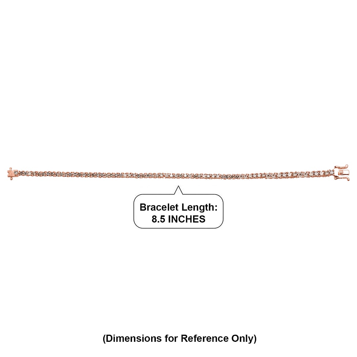 D'Joy Natural Champagne Diamond 5.00 ctw Tennis Bracelet in 18K Vermeil Rose Gold Over Sterling Silver (8.00 In) image number 4