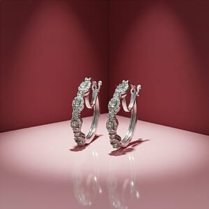 D'Joy Narsipatnam Alexandrite and Moissanite 1.30 ctw Imperial Eclipse Earrings in Rhodium Over Sterling Silver