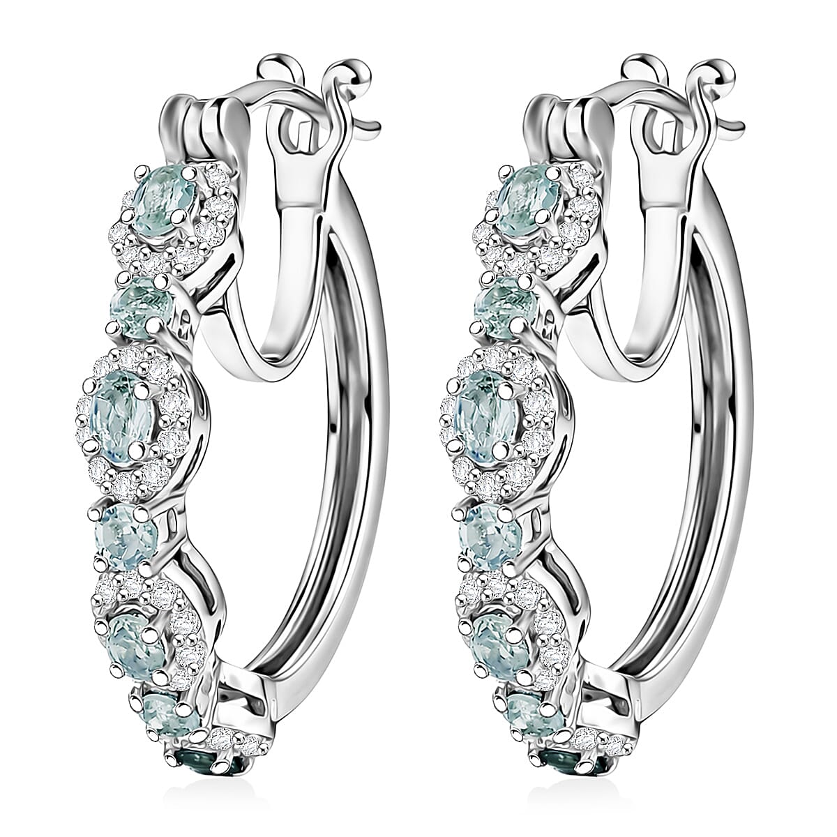 D'Joy Narsipatnam Alexandrite and Moissanite 1.30 ctw Imperial Eclipse Earrings in Rhodium Over Sterling Silver