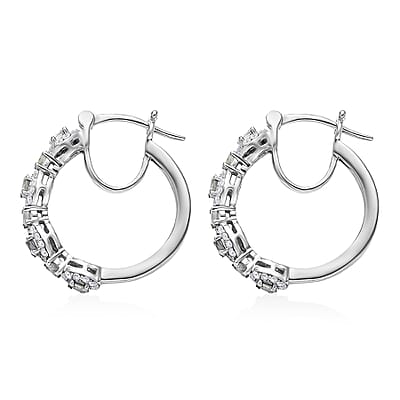 D'Joy Narsipatnam Alexandrite and Moissanite 1.30 ctw Imperial Eclipse Earrings in Rhodium Over Sterling Silver