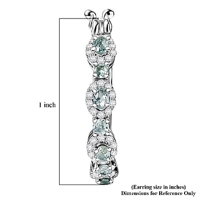 D'Joy Narsipatnam Alexandrite and Moissanite 1.30 ctw Imperial Eclipse Earrings in Rhodium Over Sterling Silver
