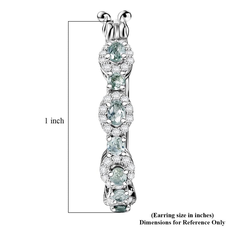 D'Joy Narsipatnam Alexandrite and Moissanite 1.30 ctw Imperial Eclipse Earrings in Rhodium Over Sterling Silver