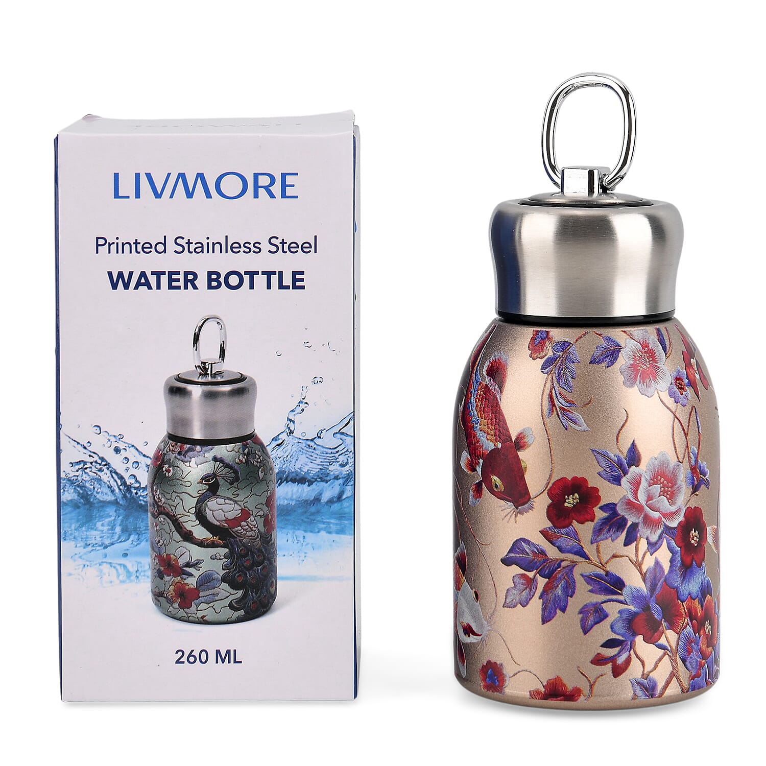 Livmore Fish Pattern 260ml Double Wall Stainless Steel Water Bottle
