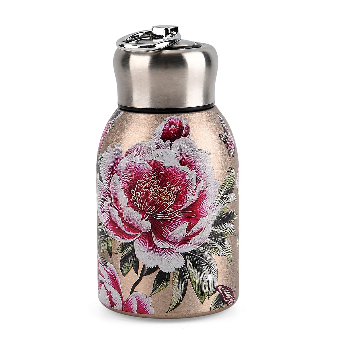 Livmore Flower Pattern 260ml Double Wall Stainless Steel Water Bottle image number 4