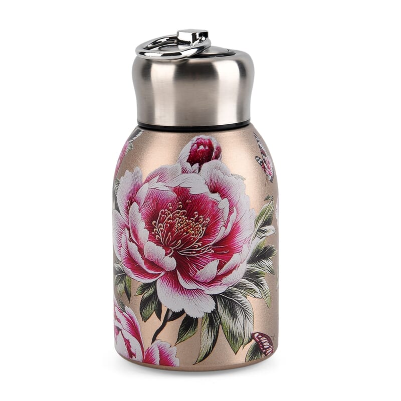 Livmore Flower Pattern 260ml Double Wall Stainless Steel Water Bottle