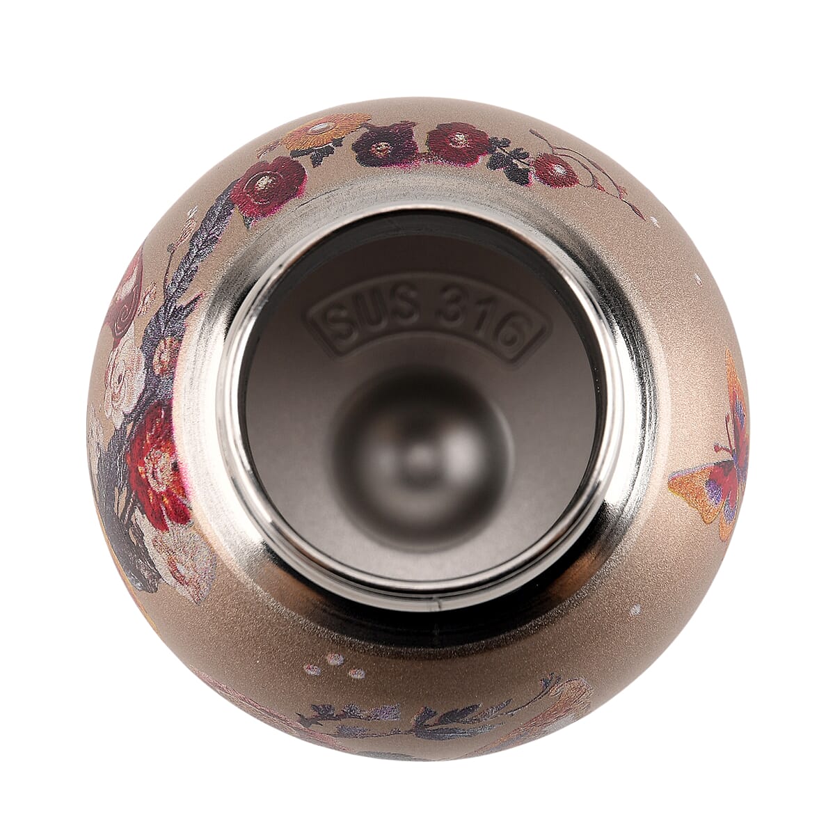 Livmore Butterfly Pattern 260ml Double Wall Stainless Steel Water Bottle image number 6