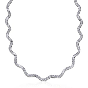 D'Joy Moissanite 16.35 ctw Necklace in Rhodium Over Sterling Silver 18 Inches 