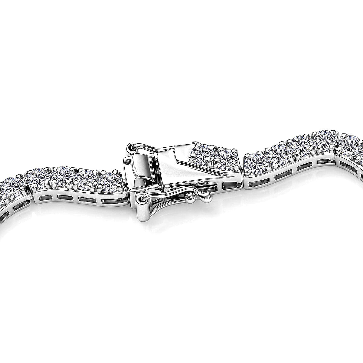 D'Joy Moissanite 16.35 ctw Necklace in Rhodium Over Sterling Silver 18 Inches  image number 3