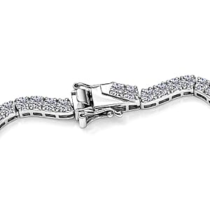 D'Joy Moissanite 16.35 ctw Necklace in Rhodium Over Sterling Silver 18 Inches 