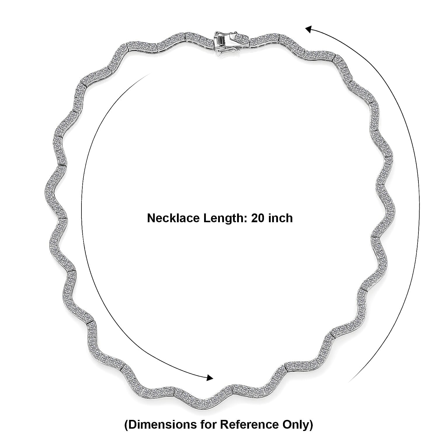 D'Joy Moissanite 16.35 ctw Necklace in Rhodium Over Sterling Silver 18 Inches