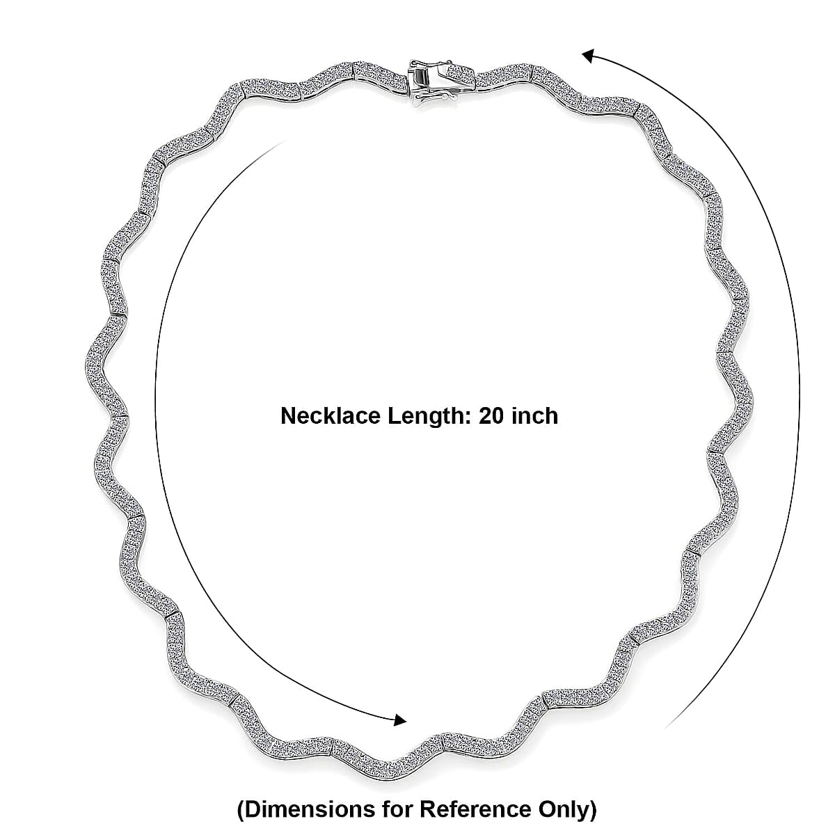 D'Joy Moissanite 16.35 ctw Necklace in Rhodium Over Sterling Silver 18 Inches  image number 4