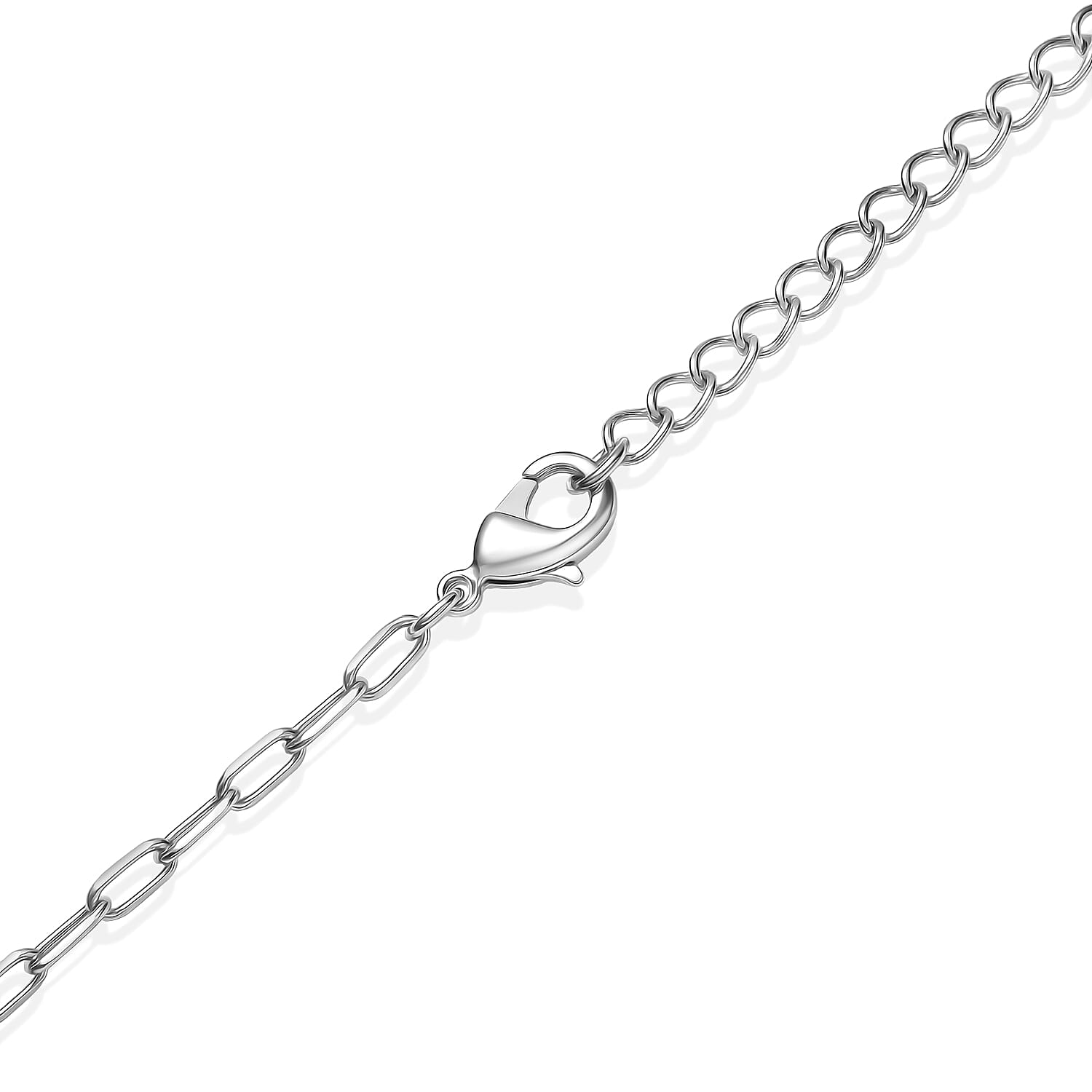 EverTrue Lab Created Blue Sapphire 15.30 ctw Linear Necklace in Platinum Bond 18-20 Inches 