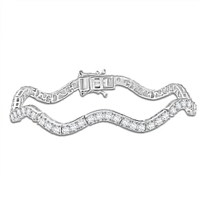 D'Joy Moissanite 6.40 ctw Bracelet in Rhodium Over Sterling Silver (7.25 In)