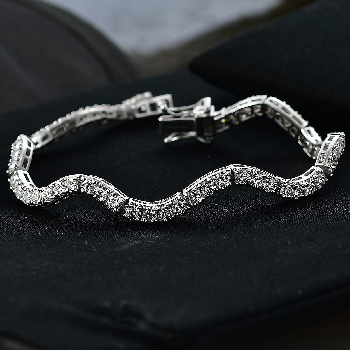 D'Joy Moissanite 6.40 ctw Bracelet in Rhodium Over Sterling Silver (7.25 In) image number 1