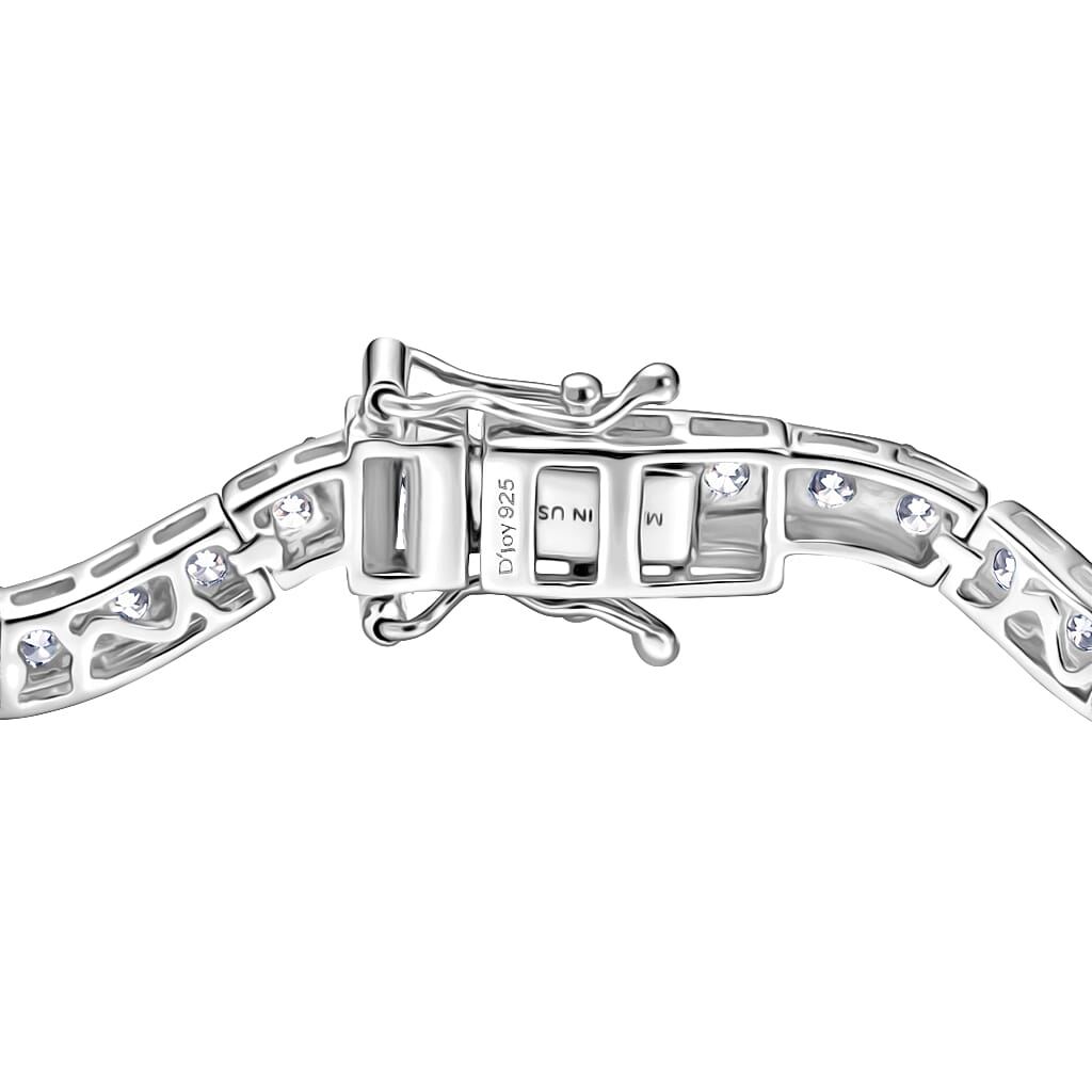 D'Joy Moissanite 6.40 ctw Bracelet in Rhodium Over Sterling Silver (7.25 In)