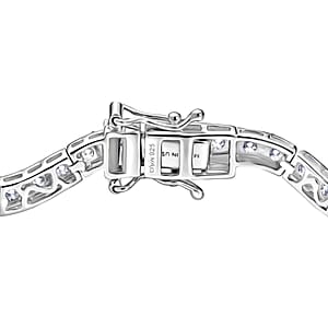 D'Joy Moissanite 6.40 ctw Bracelet in Rhodium Over Sterling Silver (7.25 In)