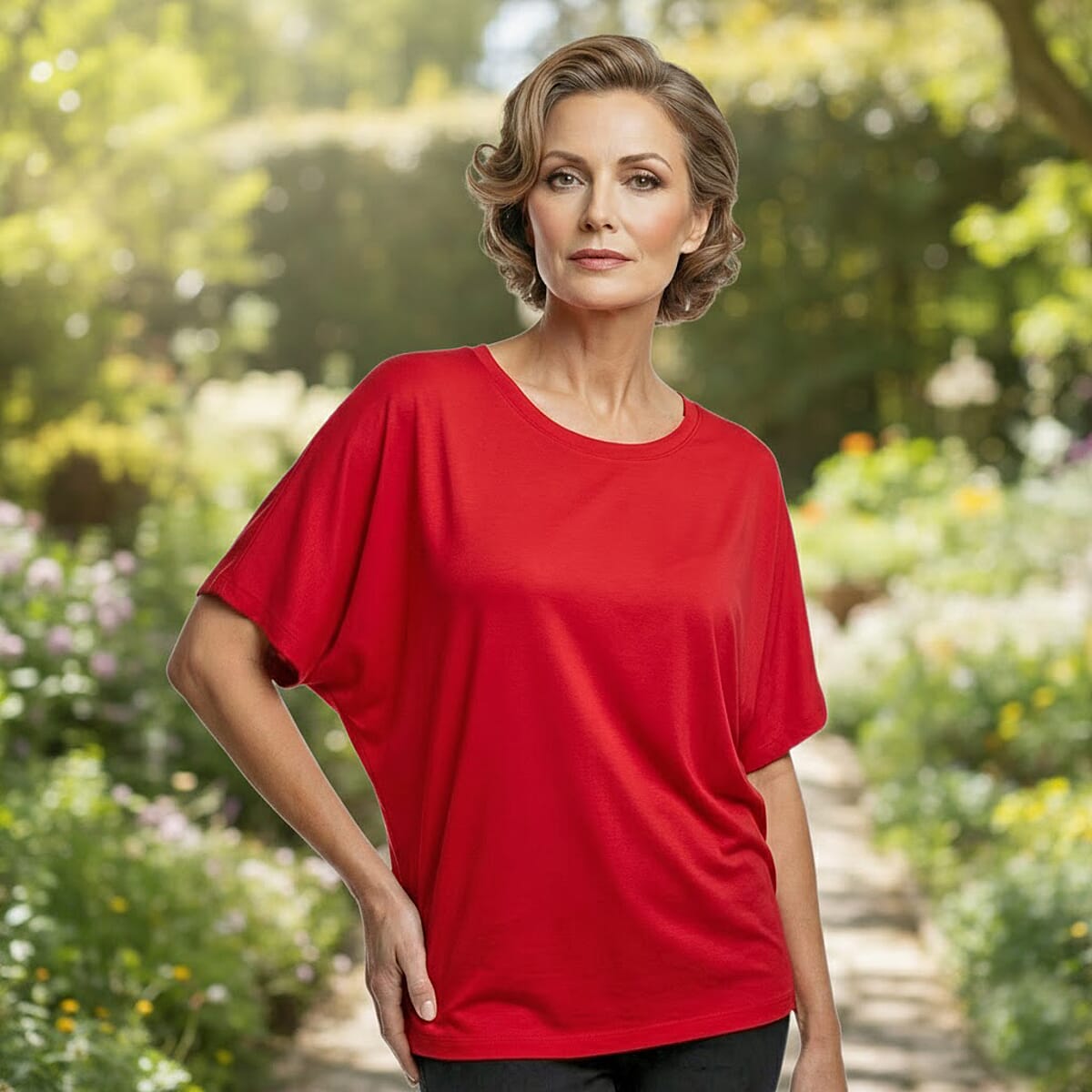 One Legend Red Dolman Top M image number 1