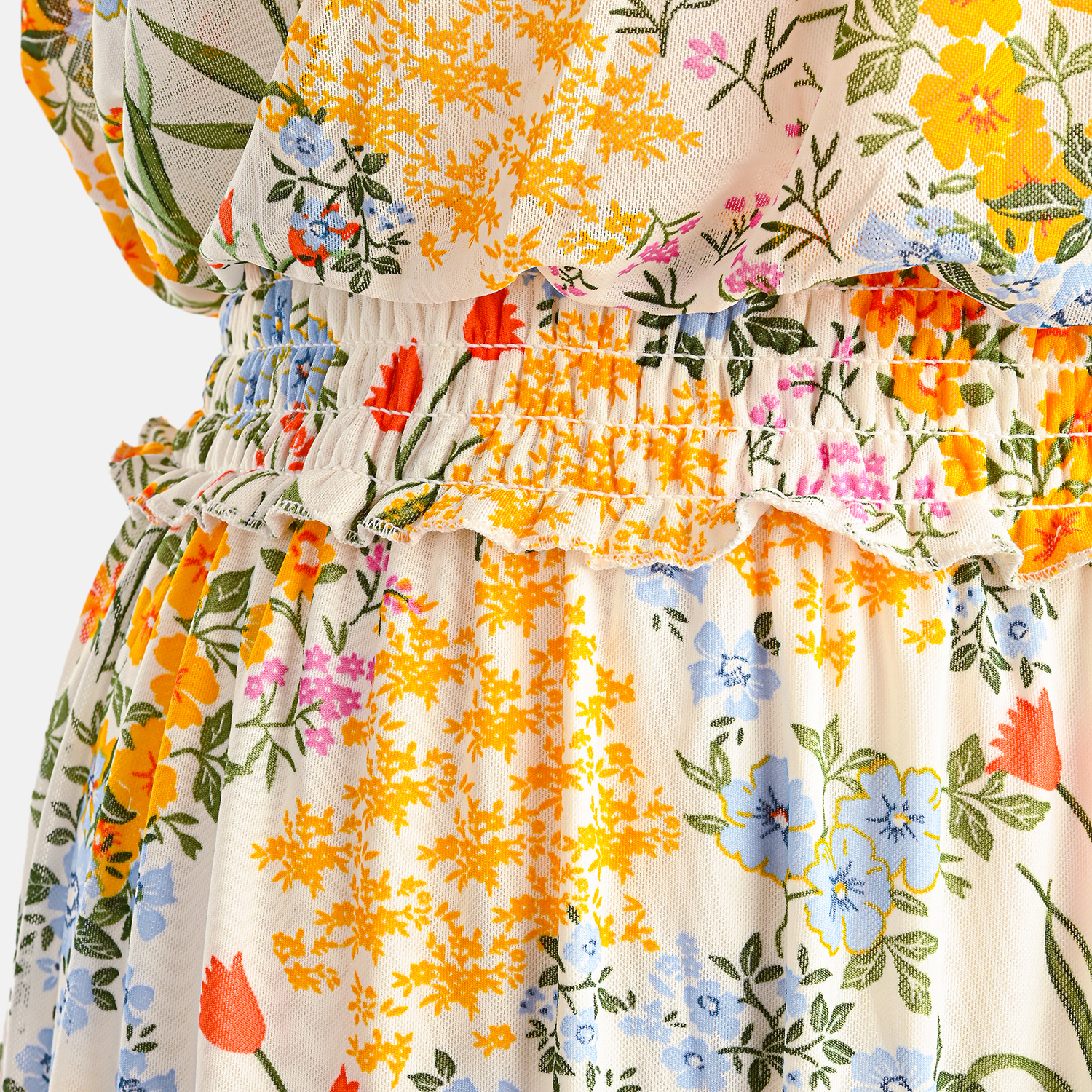 Joi De Vivre Ivory Floral Mesh Midi Dress S image number 4