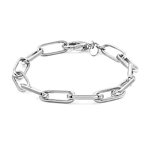 La Bella Italian Sterling Silver Paper Clip Chain Bracelet (7.50 In) (7 g)