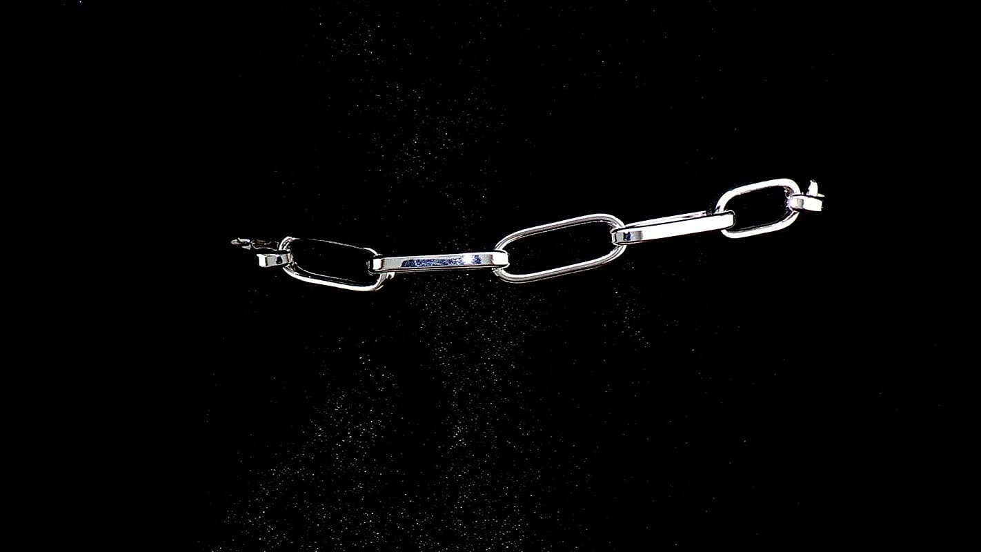 La Bella Italian Sterling Silver Paper Clip Chain Bracelet (7.50 In) (7 g)