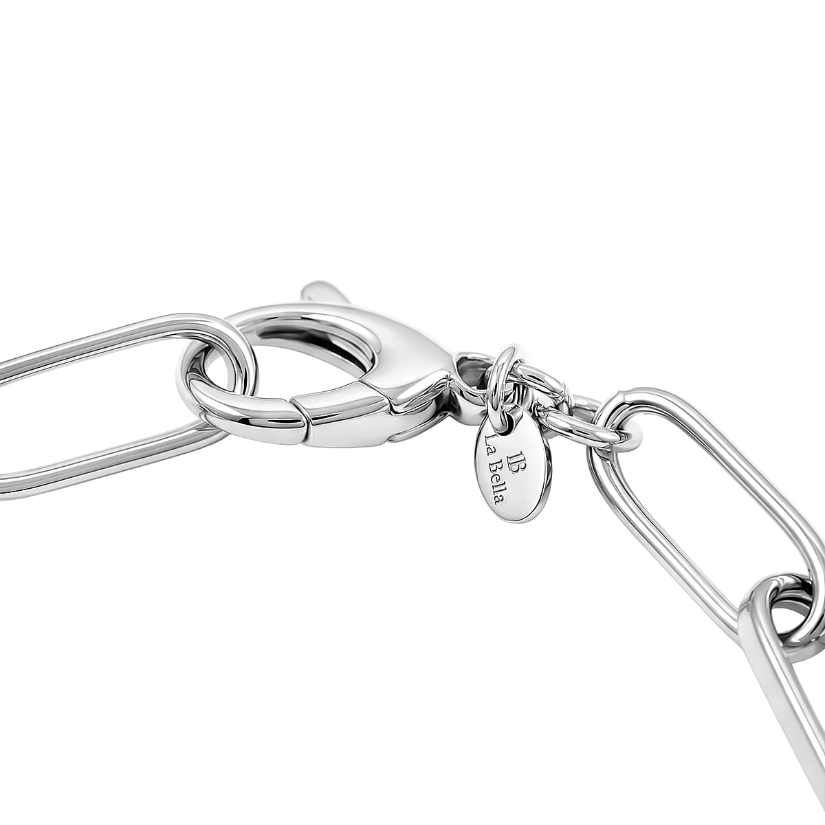 La Bella Italian Sterling Silver Paper Clip Chain Bracelet (7.50 In) (7 g) image number 3