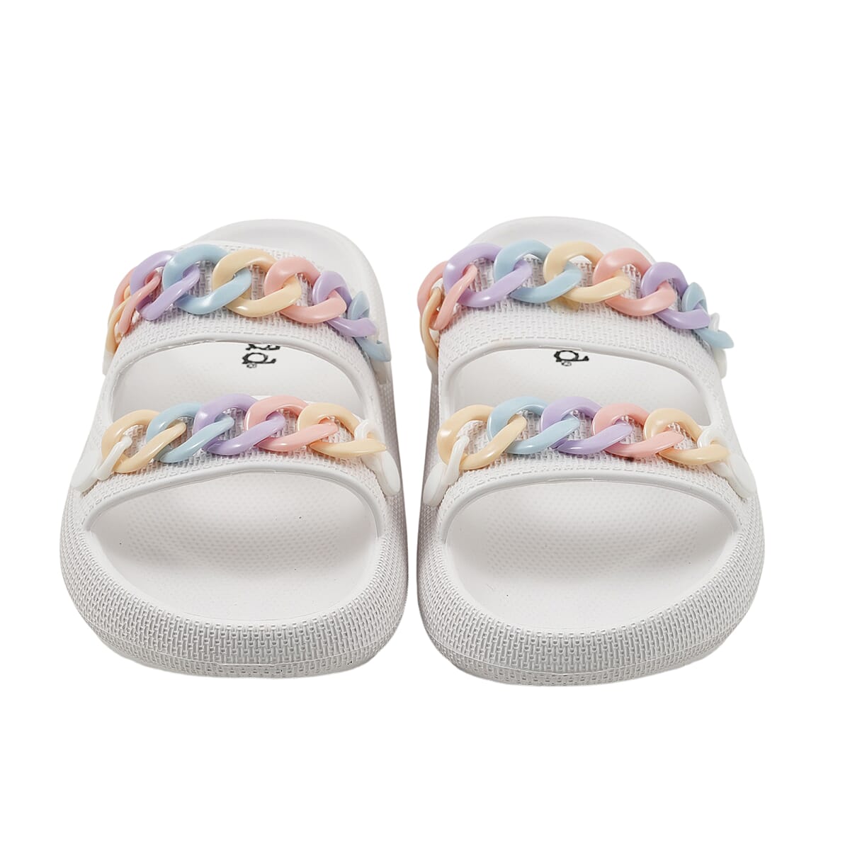 Mudd Ladies White Eva Chain Slides 6 image number 3