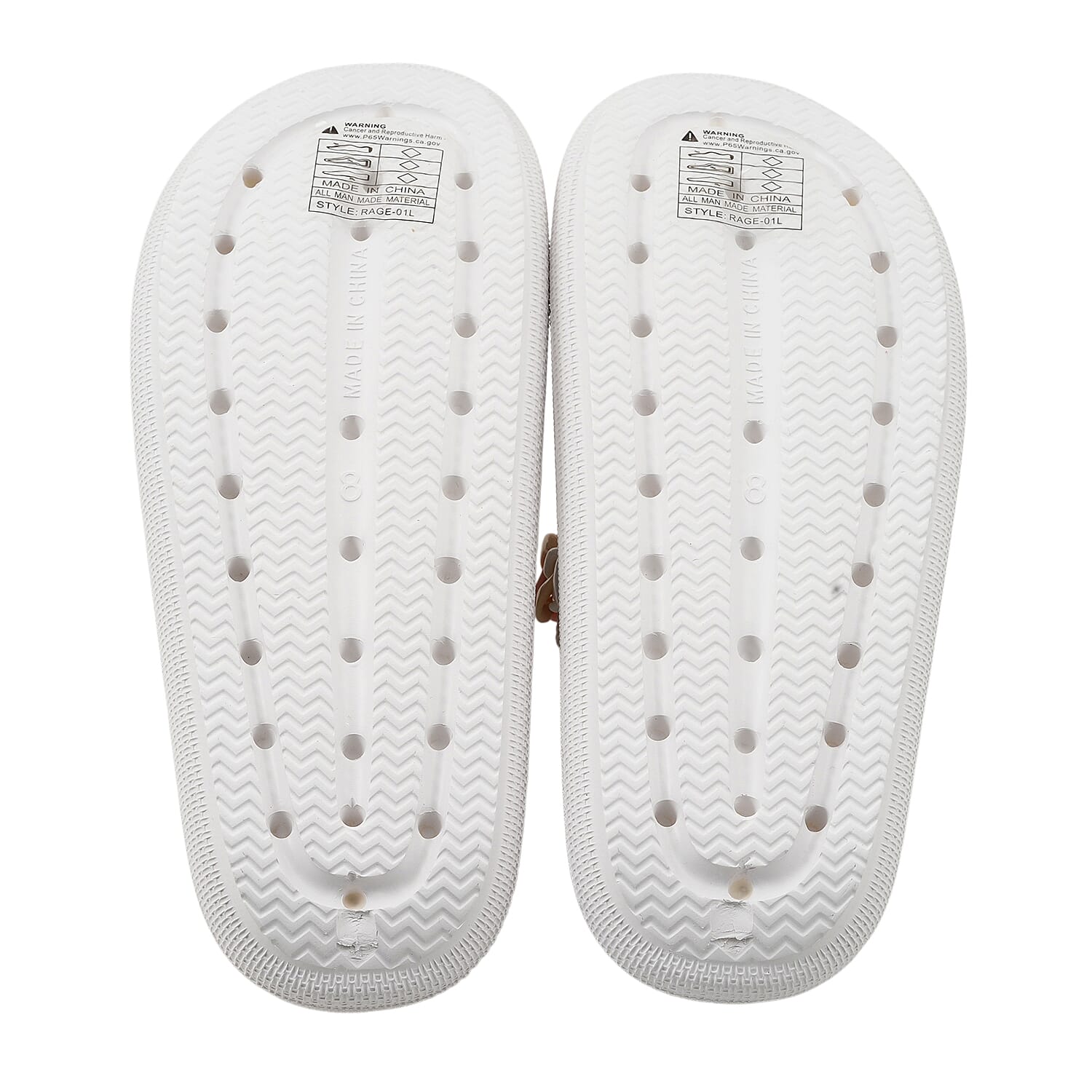 Mudd Ladies White Eva Chain Slides 6