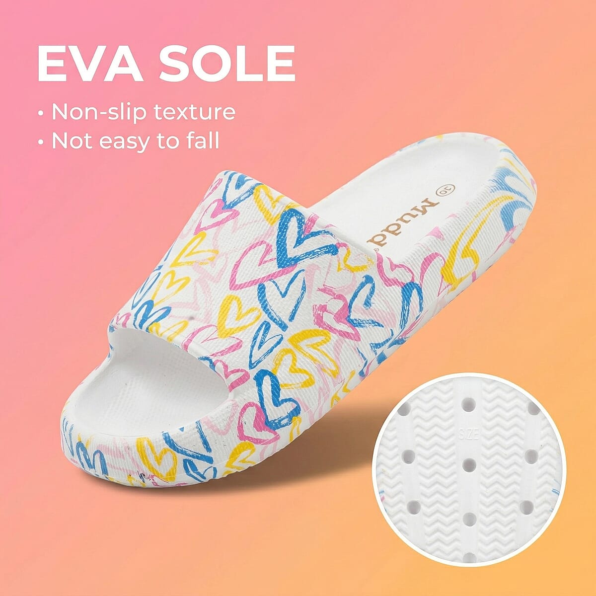 Mudd Ladies Heart Eva Slides 6 image number 2