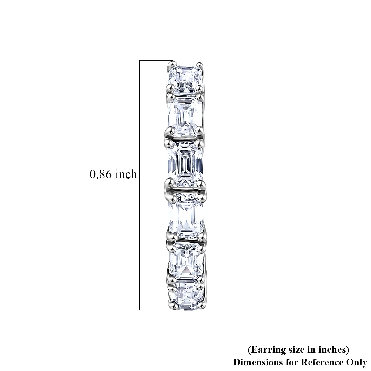 D'Joy Moissanite 3.00 ctw Hoop Earrings in Rhodium Over Sterling Silver image number 4